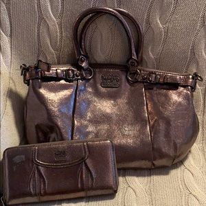 Coach Madison Metallic Leather Sophia Satchel